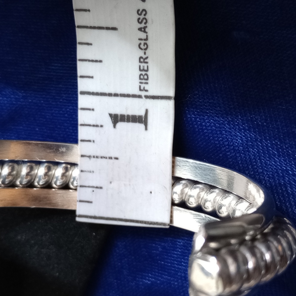 Sterling Silver Twisted Coil Cuff Bracelet Stamped Sterling - Picture 9 of 14